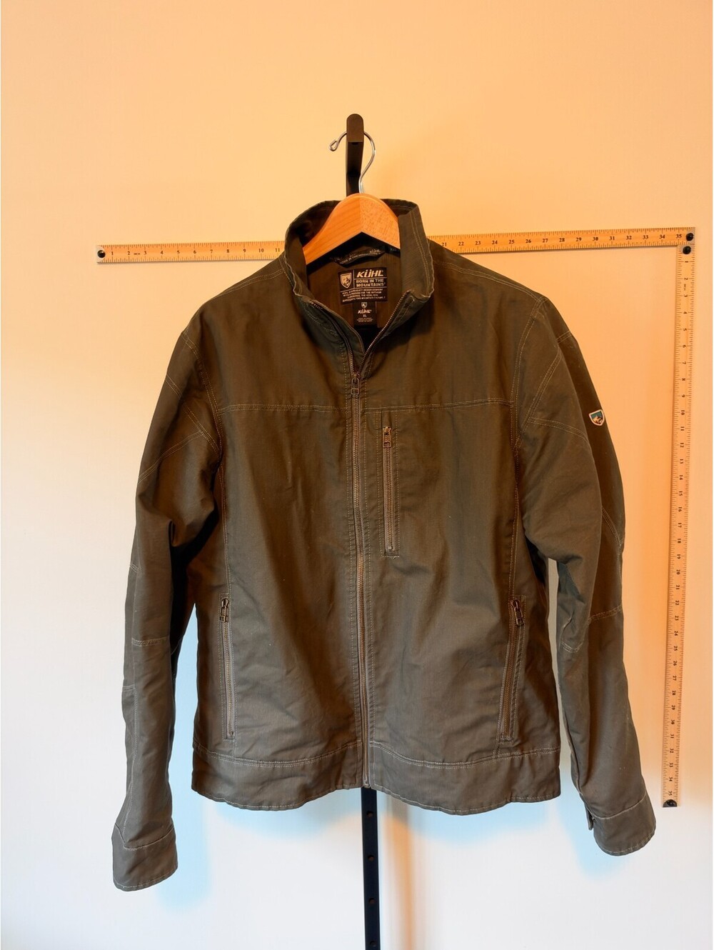 KUHL BURR PATINA DYE CANVAS OLIVE GREEN JACKET SZ  XL KHAKI HIKING MOUNTAIN